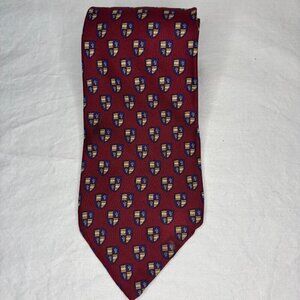 ROBERT TALBOTT for Nordstrom Silk Mens Tie Burgundy Blue Emblem